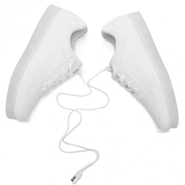 LED skor sneakers Barn/Vuxna, VITA - storlek 27-45 White Storlek 43 Vita