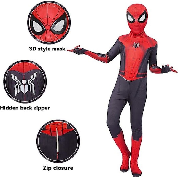Superhjälte Spiderman Kostym Halloween Cosplay Kostymer Barn  cm 190