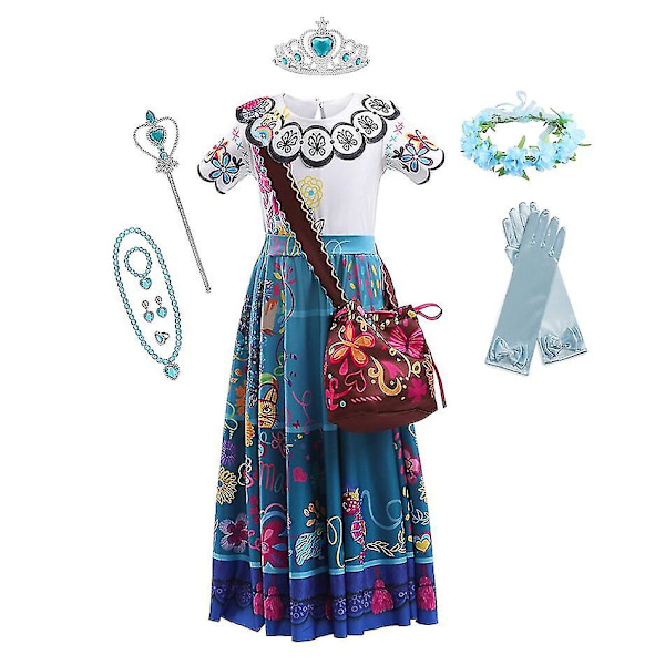 Pääsiäinen Encanto Cosplay -asu tyttömekko Carnival Princesille Mirabel 5 3T