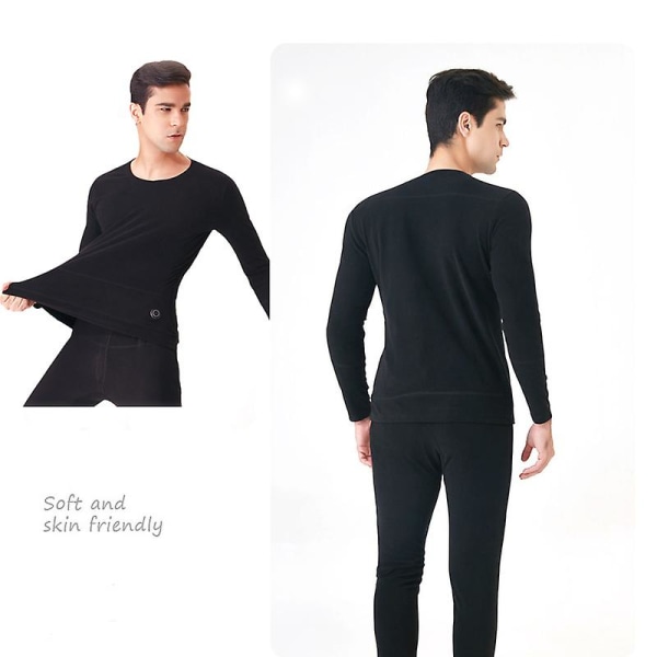 Heating Thermal Underwear Set For Men ,usb Electric Heated Underwear Base Layer Top And Bottom Long Johns Set male-4XL