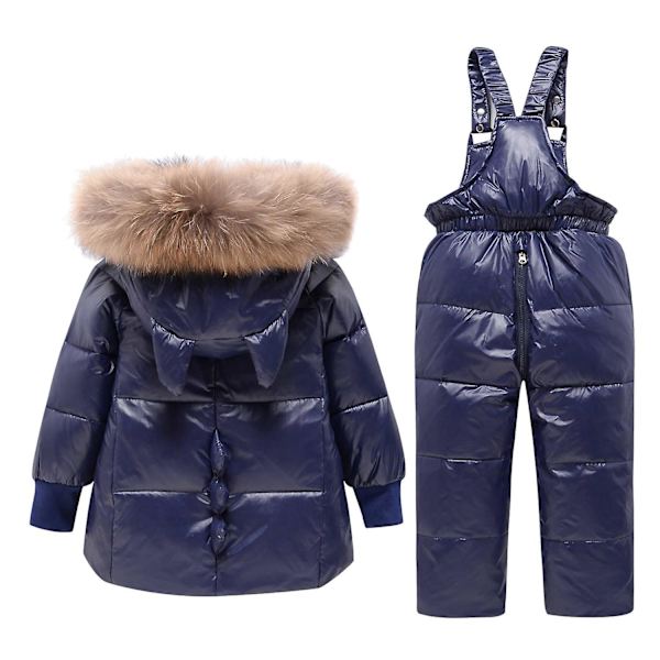 Parka och overall med huva för barn Pojkar Flickor Vinterdunjacka Baby Dinosauriejacka Snödräkt Beige 4T