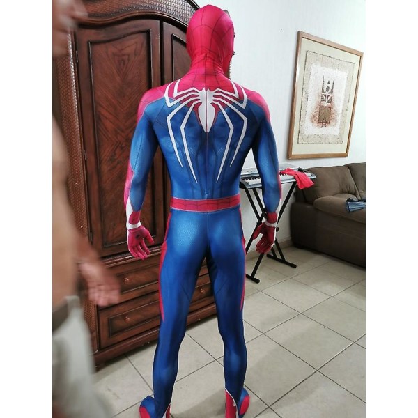 Spel Ps4 Spiderman Cosplay kostym Superhjälte Zentai kostym Halloween kostymer Helkroppsbyxa för barn/vuxna/män No mask 140