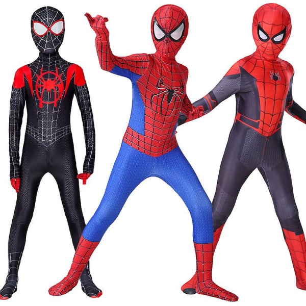 Spiderman Cosplay Superheltekostume Børne Voksen Bodysuit W Far From Home 120 Kids (110-120cm)