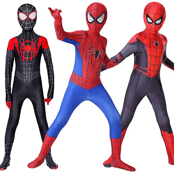 Spiderman Cosplay Superhjältedräkt Barn Vuxen Bodysuit W Far From Home 110 Kids (100-110cm)
