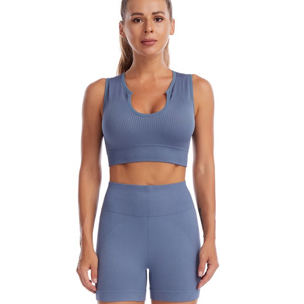 Yoga kvinnliga fitness sport underkläder set blue m