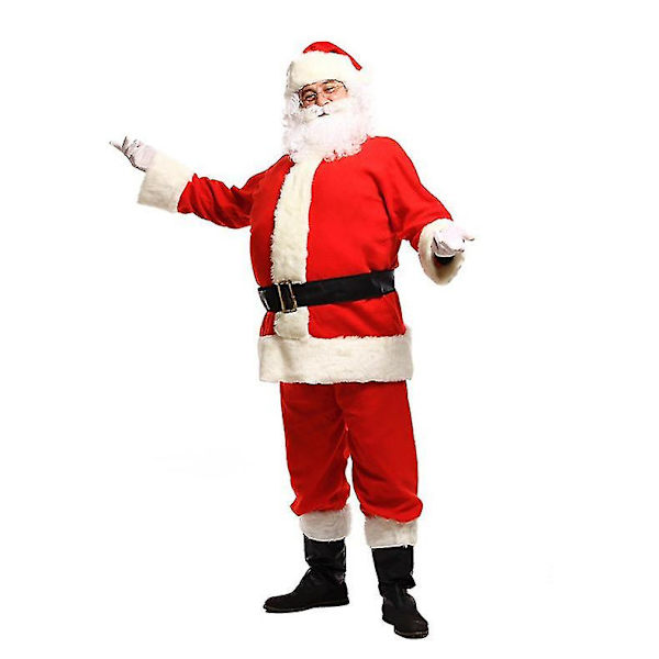 Julkläder Jultomtens kostym Guld sammet Festlig Atmosfär Cosplay Performance Costume
