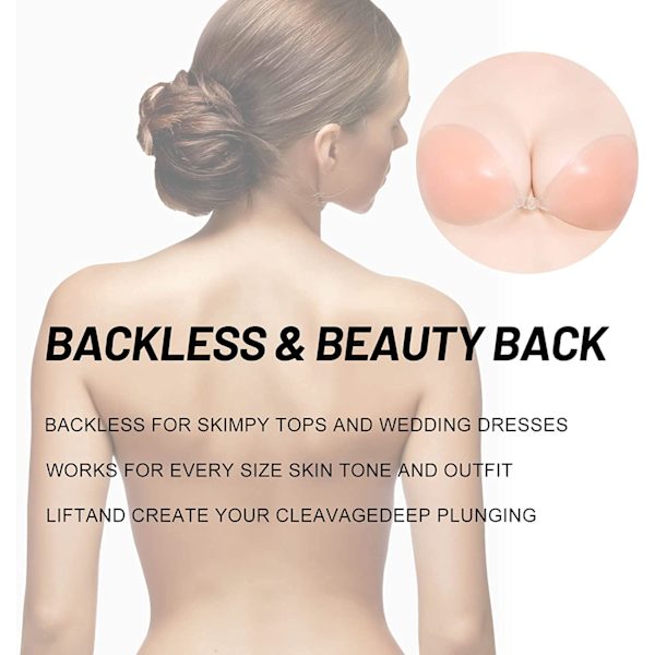 Sticky Bra stroppeløs selvklebende usynlig push-up silikon Ccup