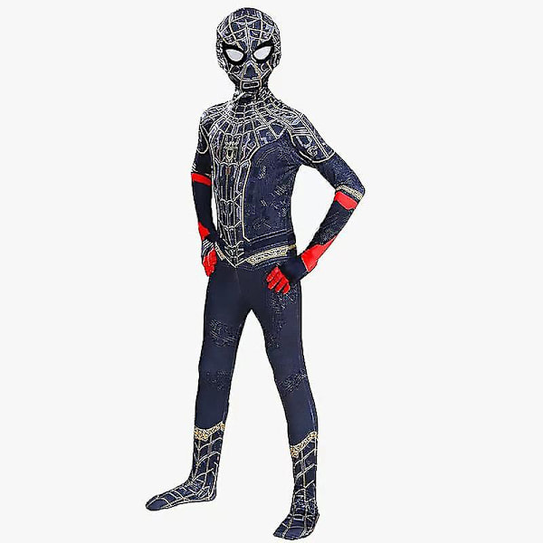 Spiderman Cosplay Kostume Voksne Børn B 100cm No Way Home Black 120cm