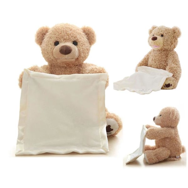 Peek-a-boo bamse - 30 cm - Snakker brown