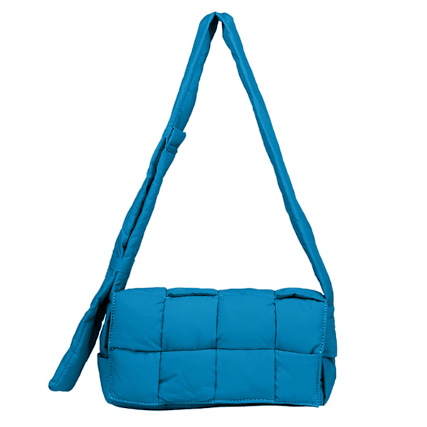 Dampufferväska Quiltad väska Damhandväska Mjuk axelväska peacock blue
