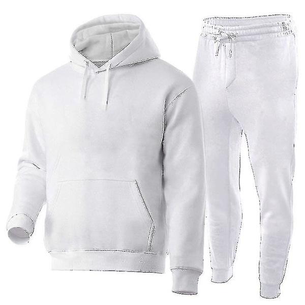 2-osainen/ set Miesten fitness casual urheiluhousut Top collegepuku- set #yogu Light Grey M