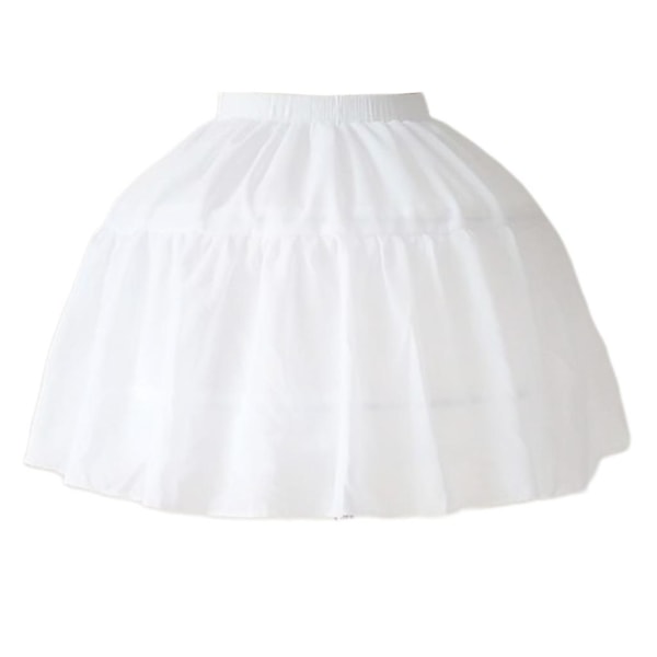 Kvinder Piger Lolita Cosplay Crinoline Petticoat 2 Hoops Tulle Layer Bustle Adjus Tak!! White