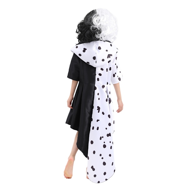 Børne Cruella Deville kostume Halloween Carnival Cosplay Custom M
