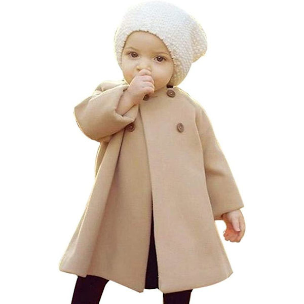 Baby Vår Höst Barn Baby Girl Cape Button Jacka
