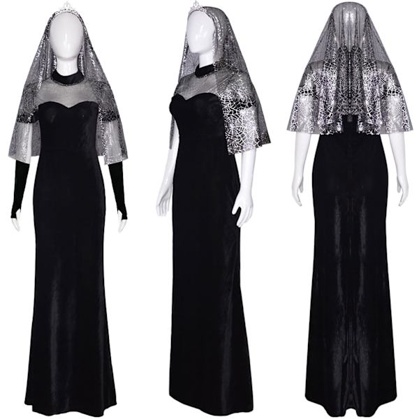 Hotel Elf 4 Mavis cosplay bröllopsklänning Halloween Mavis bröllop Black M XL