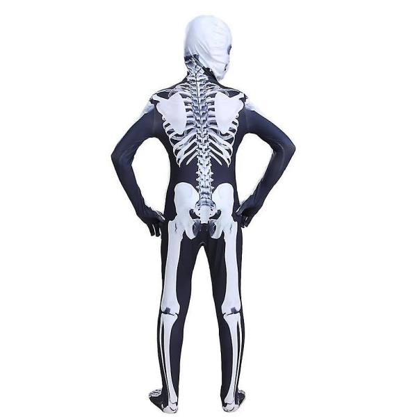 Kids Skeleton Onesie, Cosplay Party Kostym Halloween Black 120cm