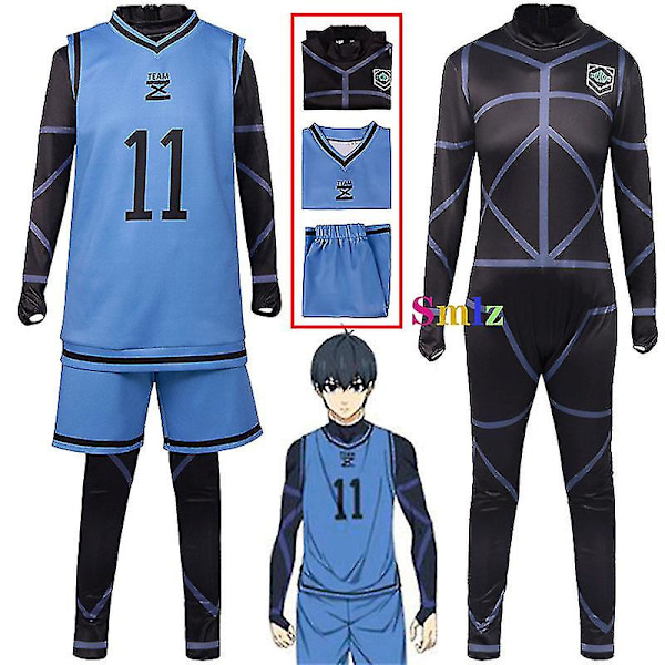 Hywell Isagi Yoichi Cosplay Anime Blue Lock Jersey No 11 4 8 Football Club portswear Kostym Herr Jumpsuits Top horts ports et 9 set S