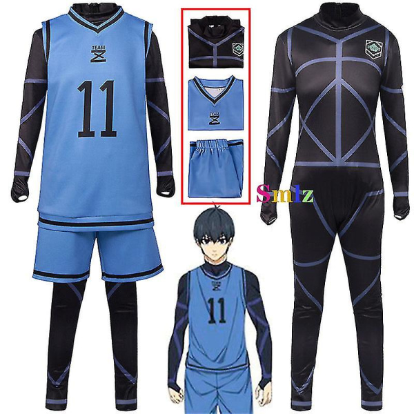 Hywell Isagi Yoichi Cosplay Anime Blue Lock Jersey No 11 4 8 Football Club portswear Puku Miesten Haalarit Top Horts ports et S 11 set and wig