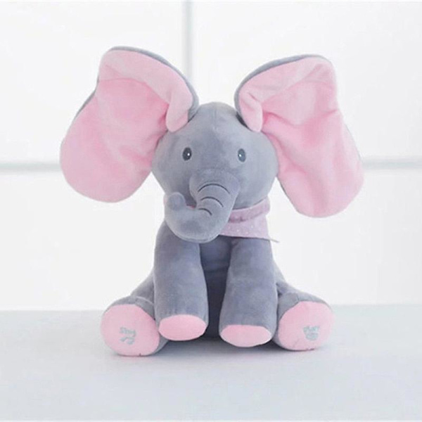 Peek-a-boo Elephant Baby Plyschleksak Pratar Sjungande Mjukleksak Ki
