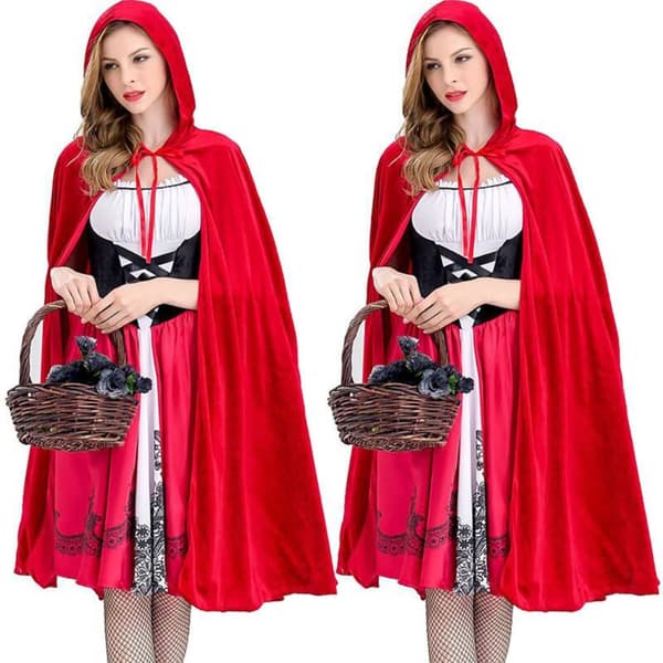 Wizard Hooded Cape til kvinder Fuld længde Robe Cosplay Kostumer XL M