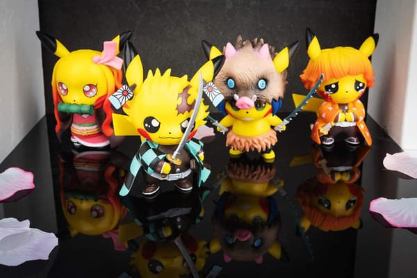Demon Slayer Actions Figurer Pikachu Cosplay Agatsuma Zenitsu