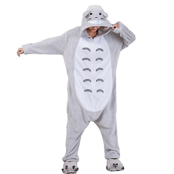 Aikuisten yksiosainen pyjama, Eläin Kigurumi Onesie Miesten Naisten Kokovartalopyjama Sarjakuva Totoro Onesies Cosplay-asu S