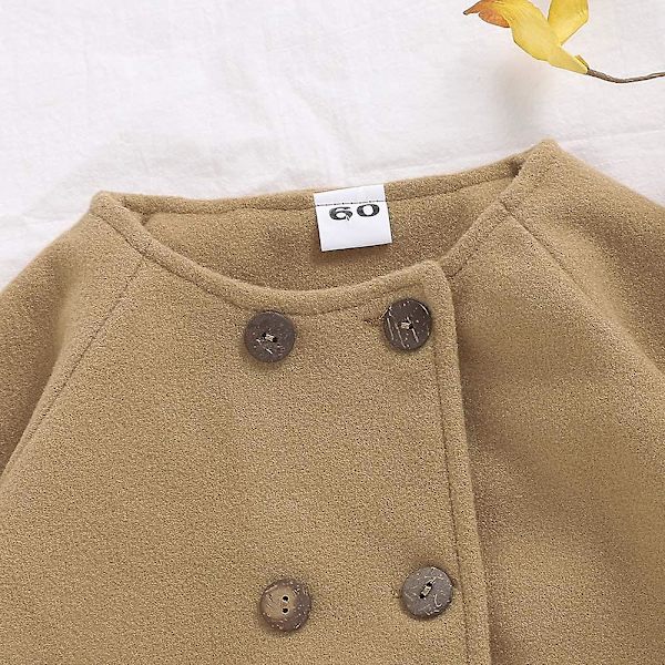 Baby Vår Höst Barn Baby Girl Cape Button Jacka