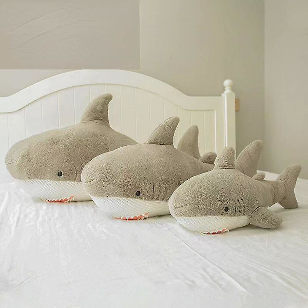 Shark Kudde Shark Doll Plyschleksak Tecknad Big Shark grey 120CM