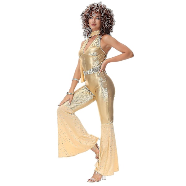 Vintage Rock Disco Kvinnlig Sångerska Halloween Cosplay kostym