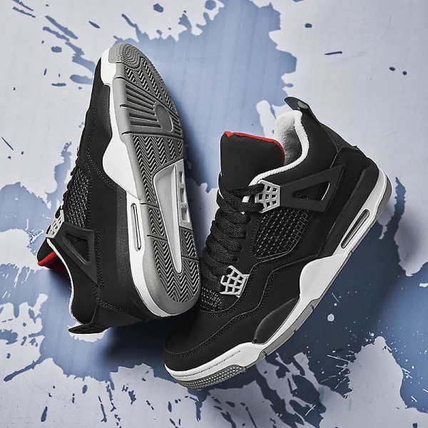 KIDENG Men Basketball Shoes Fashion Non-Slip Sneakers Breathable Sport Shoes YJAj4 Black 46