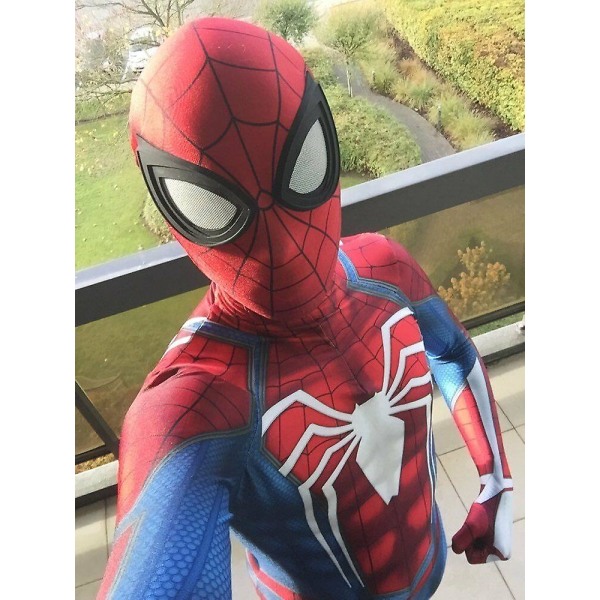 Spel Ps4 Spiderman Cosplay kostym Superhjälte Zentai kostym Halloween kostymer Helkroppsbyxa för barn/vuxna/män With mask 130