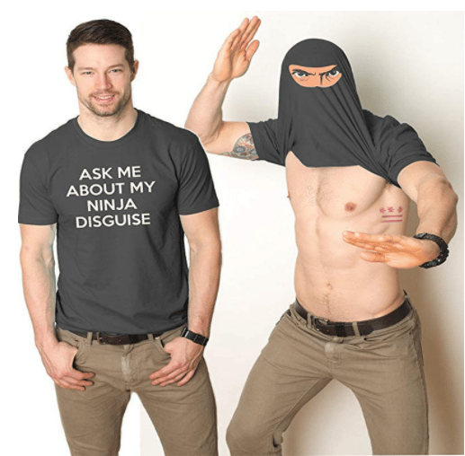 en Gift - Ask e About y Ninja Disguise T-shirt kort ärm dark grey M