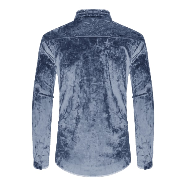 Långärmade för män printed Casual Button Down-skjortor grey S