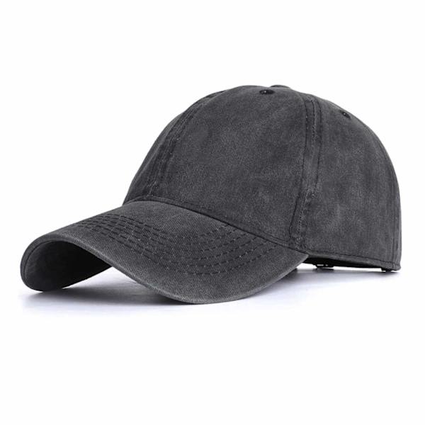 Sort Cap Vintage Distressed Jeans Washed Strapback sort black one size