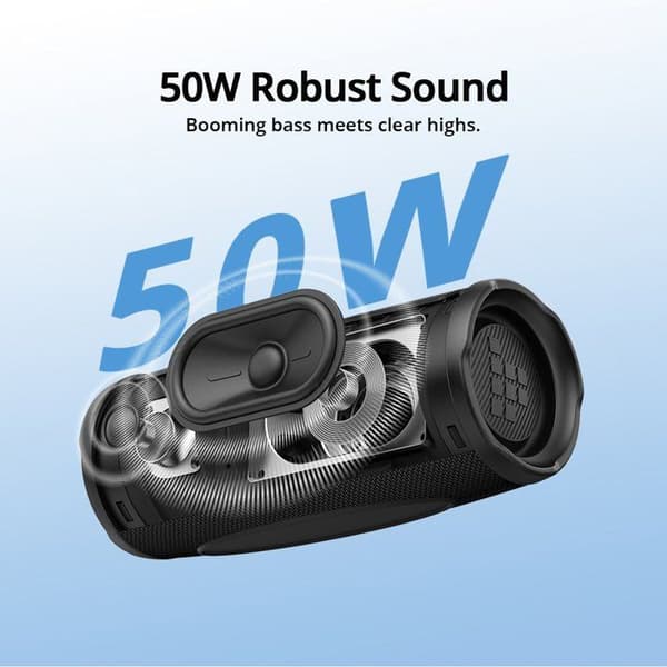 Tronsmart Mirtune C3 Plus Sort - Vandtæt Sort - Multi-Højttaler Synkronisering Auracast™ - Tilpasset Lyd via Appen