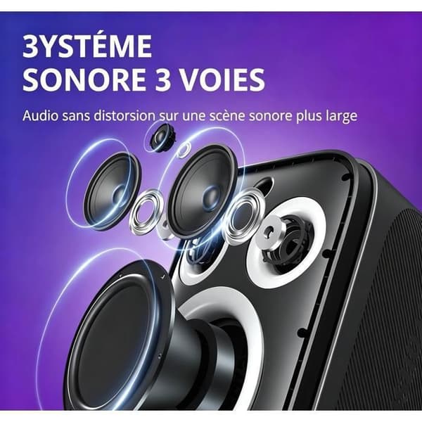 Tronsmart Halo 200 Sort (uden mikrofon trådløs) - 3-vejs lydsystem - 5 lysindstillinger - Stereo parring