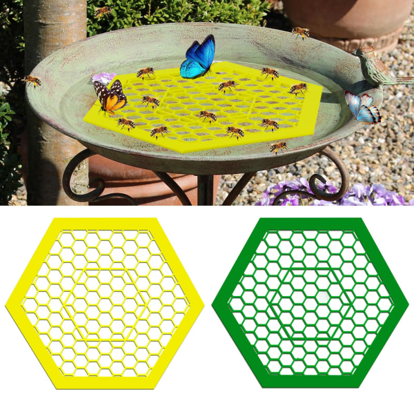 2 kpl kelluvia mehiläissaarekkeita – värikkäät mehiläishyönteisten juottimet puutarhaan, perhosvesiasemat, mehiläiskylpy pölyttäjille Green 2pcs