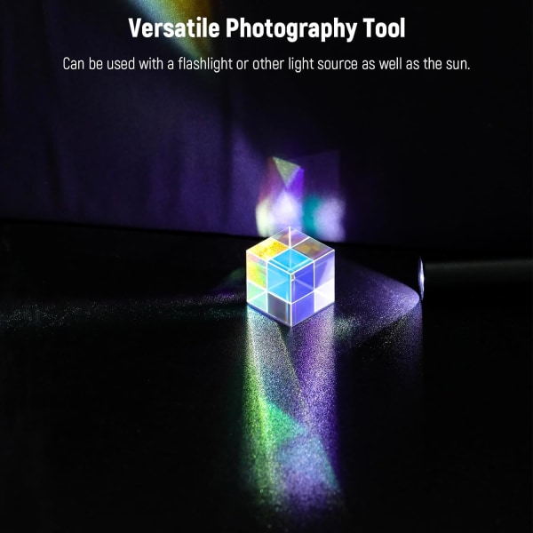 20mm K9 Krystal Fotografi Prisme Cube Farve HD Optisk Glas Cube RGB Dispersion Prisme Fotografi Rekvisitter til Spektrum Uddannelse D