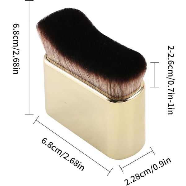 Självgarvningsborste, omedelbar självbruning för ansiktsgarvning och kroppsben Händerträning, stor blandning av bantning Solbränna Face Foundation Makeup-borste gold