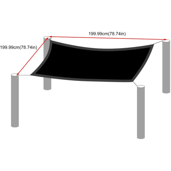 Sun Shade Seil Patio Markise, Utendørs solskjerming Svømmebasseng Rektangel Solmarkise for sommer Utendørs Patio Hage Bakgård Plen og carport 78×157 inch