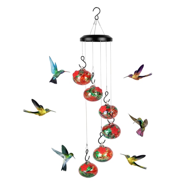2024 New Wind Chimes Hummingbird Feeders - Fönsterfågelmatare för utomhusvisning, hängande myr- och bisäker design, idealisk för fågelfrö A