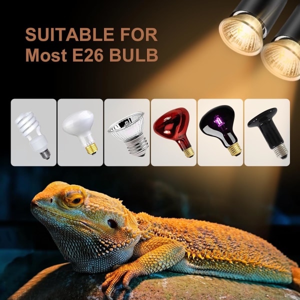 Turtle Heat Lamp 4 kpl, 25/50/75W UVA UVB Reptile Turtle lamput sammakkoeläintankkeihin, terraarioihin ja häkkeihin, toimii useiden lamppujen kanssa 50W