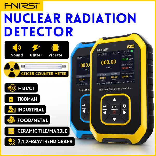 Nuklear strålingsdetektor GC-01 Geigertæller Personligt Dosimeter Røntgen γ-ray β-ray Radioaktivitetstester Marmordetektor 1PCS