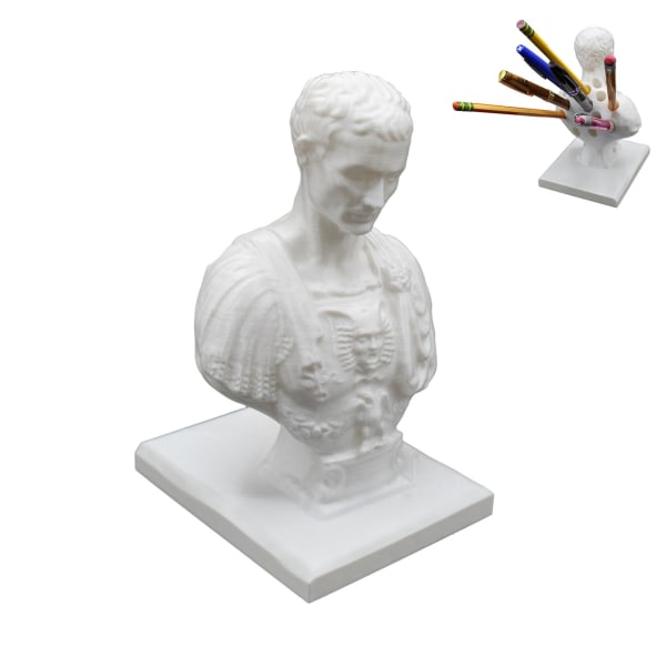 Cæsar penneholder statue organizer, Julius Caesar penneholder, Ides of March skrivebord penneholder, pen kop penne kop, skrivebord kugleholder