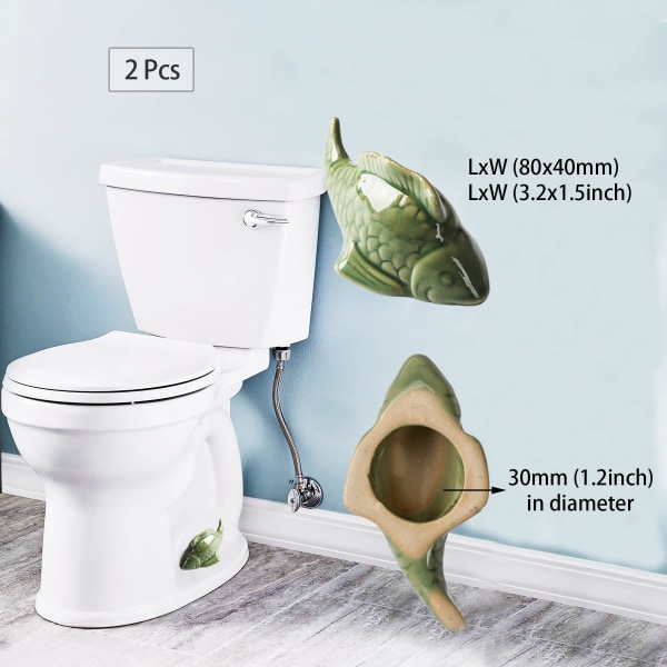 Toalettbultar, dekorativa toalettbultar, keramiska söta grodskydd Toalettbultar Badrumsinredning Enkel installation Set med 2 D