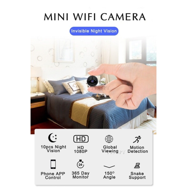 Minikamera 1080P HD Wifi Video CCTV IP Cam Remote Night Vision liiketunnistin