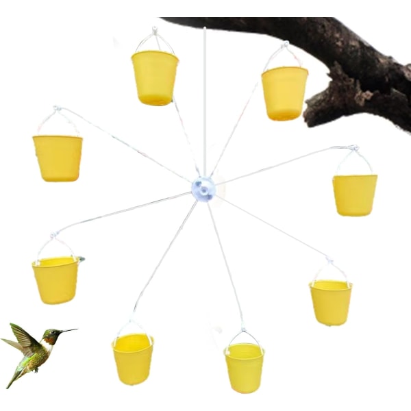 Fågelmatare, roterande pariserhjul Fågelmatare leksak, multi med 8 matningshinkar, roterande fågelmatare för svalor, sparvar, gulfink