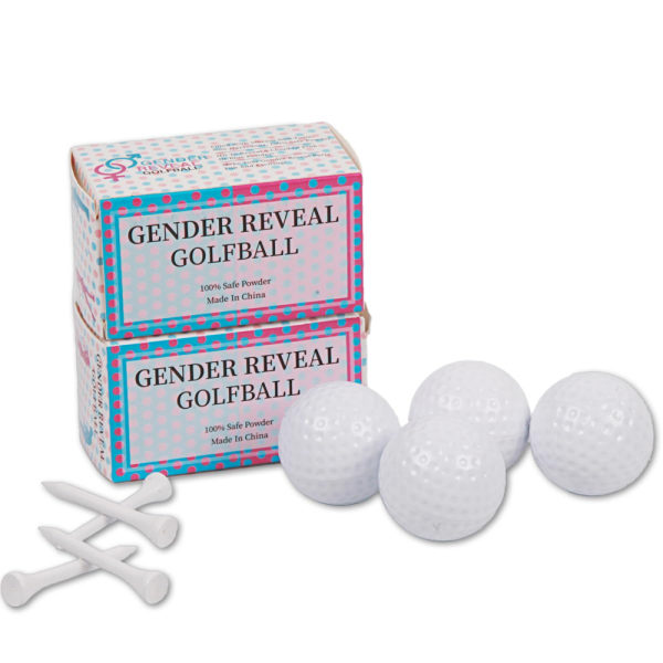 Könsavslöjande exploderande golfbollar - Rosa och blått set för en pojke eller flicka könsavslöjande fest A