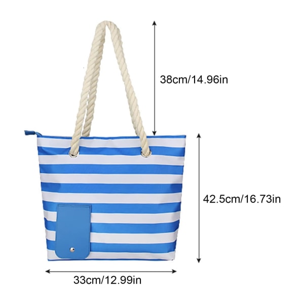 Beach Wine Tote Bag, Wine Cooler Bag Läcksäker isolerad handväska med pip dolda fack, för resor, restaurang Blue