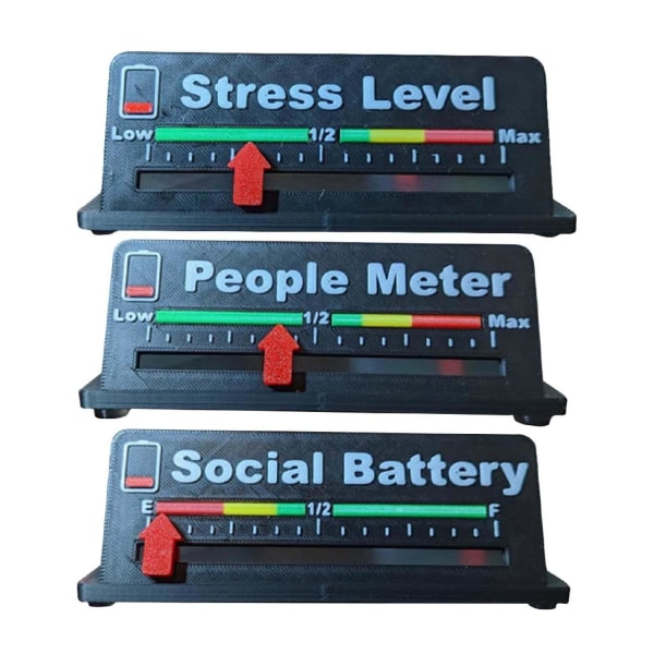 Social Battery -työpöytäosoitin, Creative Social Battery Desktop , Ilmaisin Kodinsisustustyöpöydän koristeet PEOPLE METER